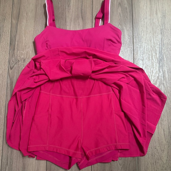 NWOT Box-Pleat Short Lined Tennis Dress in color passion - Picture 9 of 11